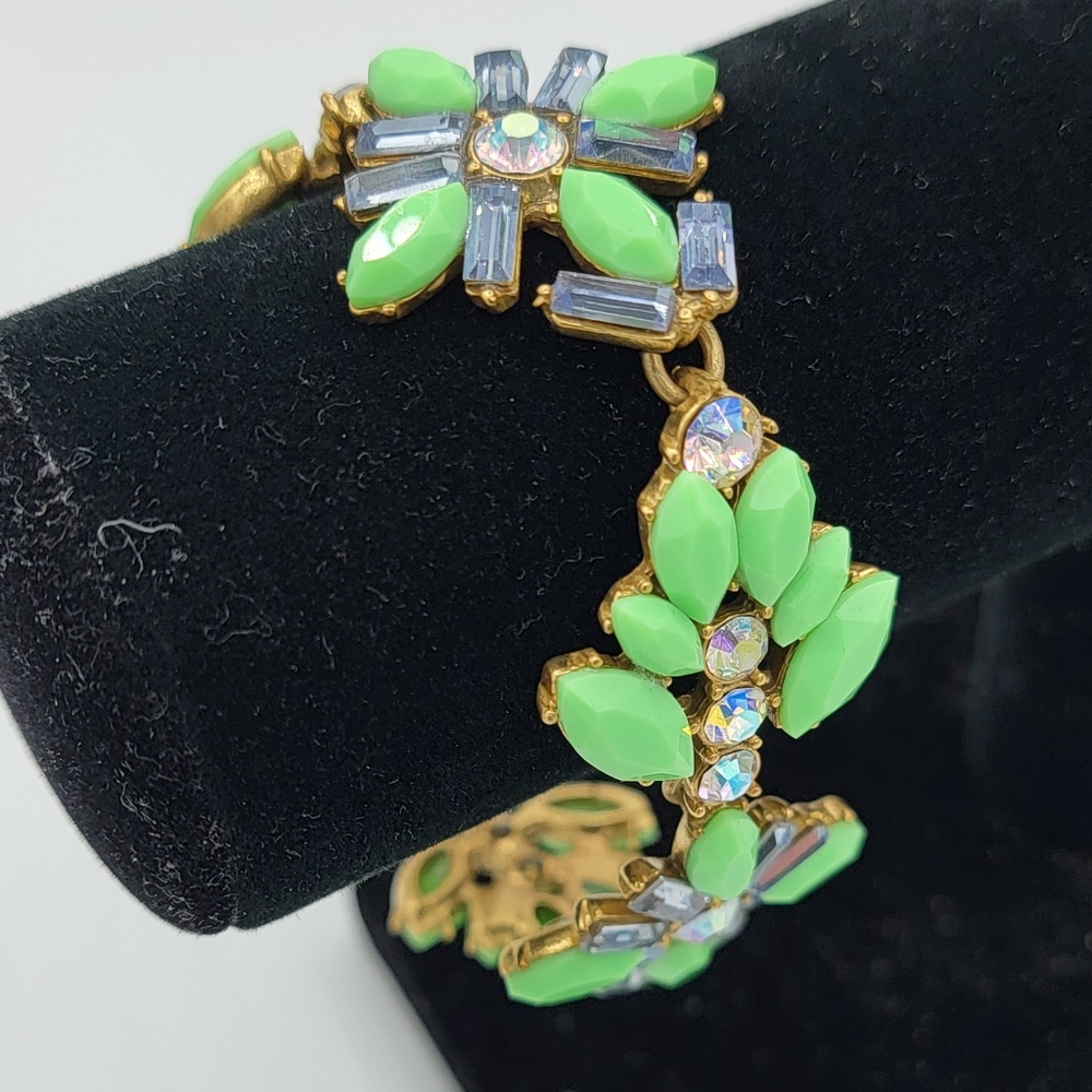 J.crew Factory Gemstone Blossoms Bracelet in Neon Mist - Picture 2 of 7